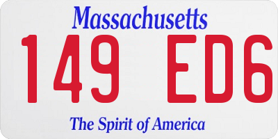 MA license plate 149ED6
