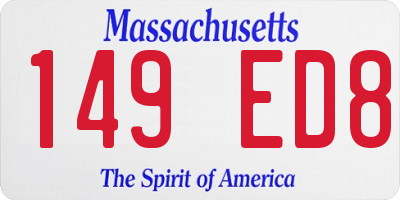 MA license plate 149ED8