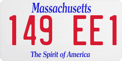 MA license plate 149EE1