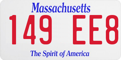 MA license plate 149EE8