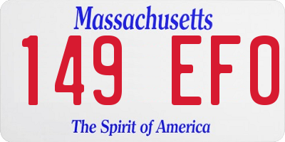 MA license plate 149EF0