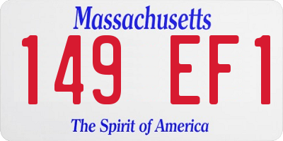 MA license plate 149EF1