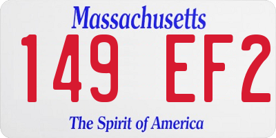 MA license plate 149EF2