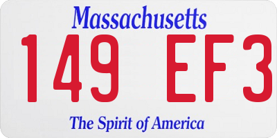MA license plate 149EF3