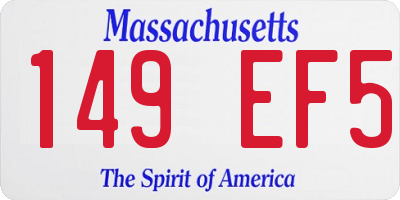 MA license plate 149EF5