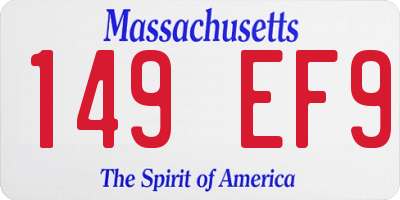 MA license plate 149EF9