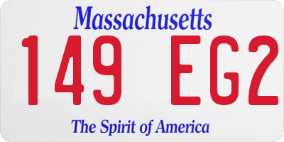 MA license plate 149EG2