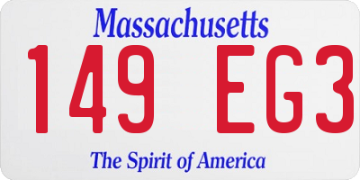 MA license plate 149EG3