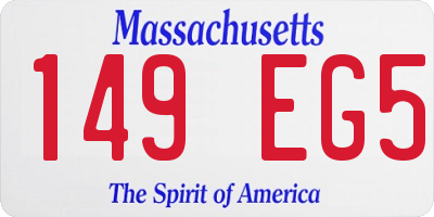 MA license plate 149EG5