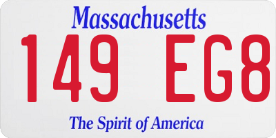 MA license plate 149EG8