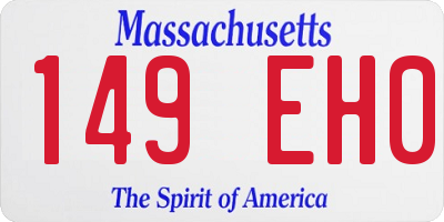 MA license plate 149EH0