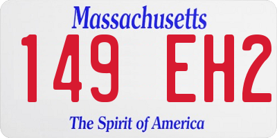 MA license plate 149EH2