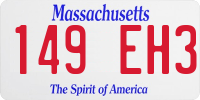 MA license plate 149EH3