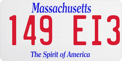 MA license plate 149EI3