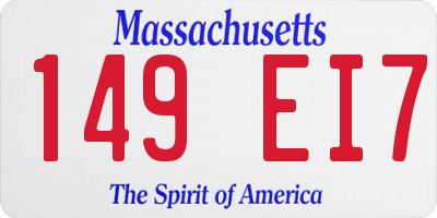 MA license plate 149EI7