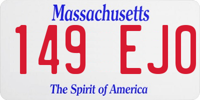 MA license plate 149EJ0