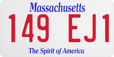 MA license plate 149EJ1