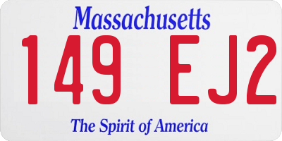 MA license plate 149EJ2