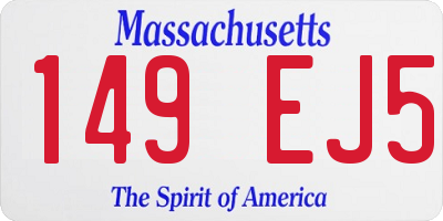MA license plate 149EJ5