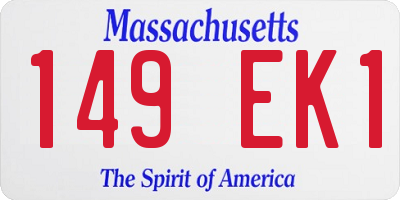 MA license plate 149EK1