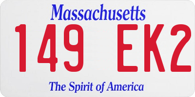 MA license plate 149EK2