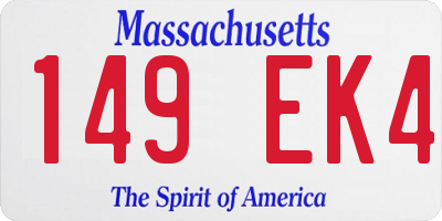 MA license plate 149EK4