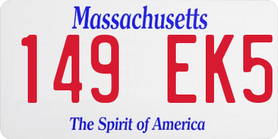 MA license plate 149EK5