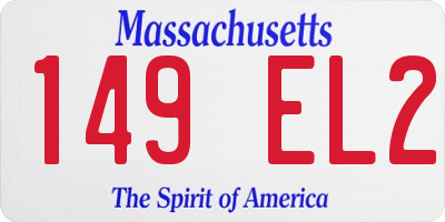 MA license plate 149EL2