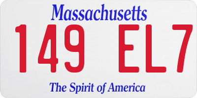 MA license plate 149EL7