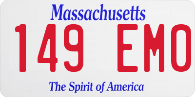 MA license plate 149EM0