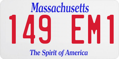 MA license plate 149EM1