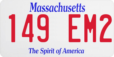 MA license plate 149EM2