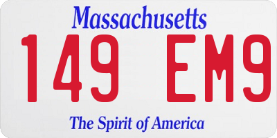 MA license plate 149EM9