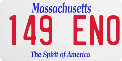 MA license plate 149EN0