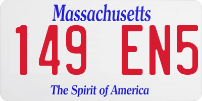MA license plate 149EN5