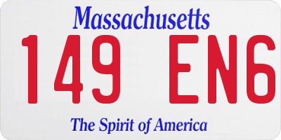 MA license plate 149EN6