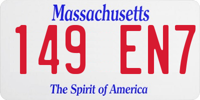 MA license plate 149EN7