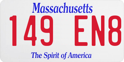 MA license plate 149EN8