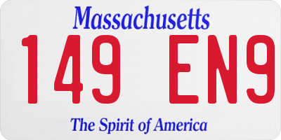 MA license plate 149EN9