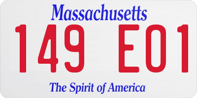 MA license plate 149EO1
