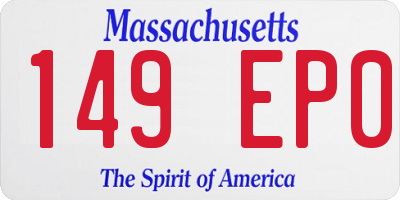 MA license plate 149EP0