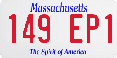 MA license plate 149EP1