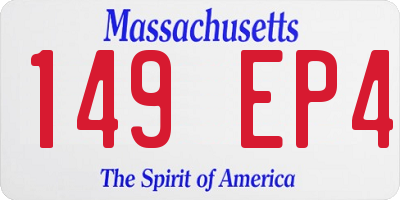 MA license plate 149EP4