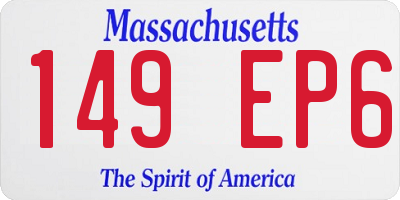 MA license plate 149EP6