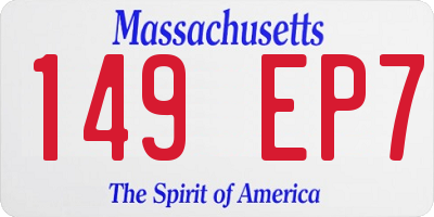 MA license plate 149EP7