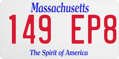MA license plate 149EP8