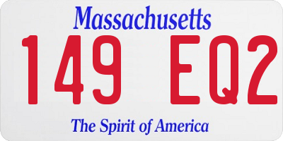 MA license plate 149EQ2