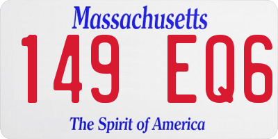 MA license plate 149EQ6