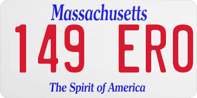 MA license plate 149ER0