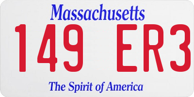 MA license plate 149ER3